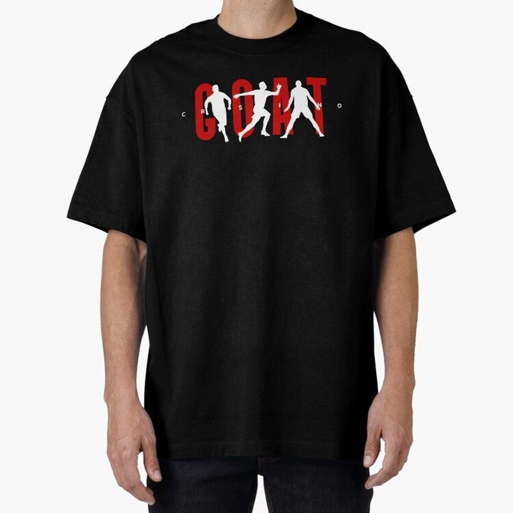 Cristiano Ronaldo Goat Oversized T-Shirt Embrace Global Football Passion for FIFA World Cup 2026, Highlighting Neymar, Netherlands, Tournament Hype, Historic Matchups, Family Viewing Parties and Global Sports Pride; Perfect for People Who Love