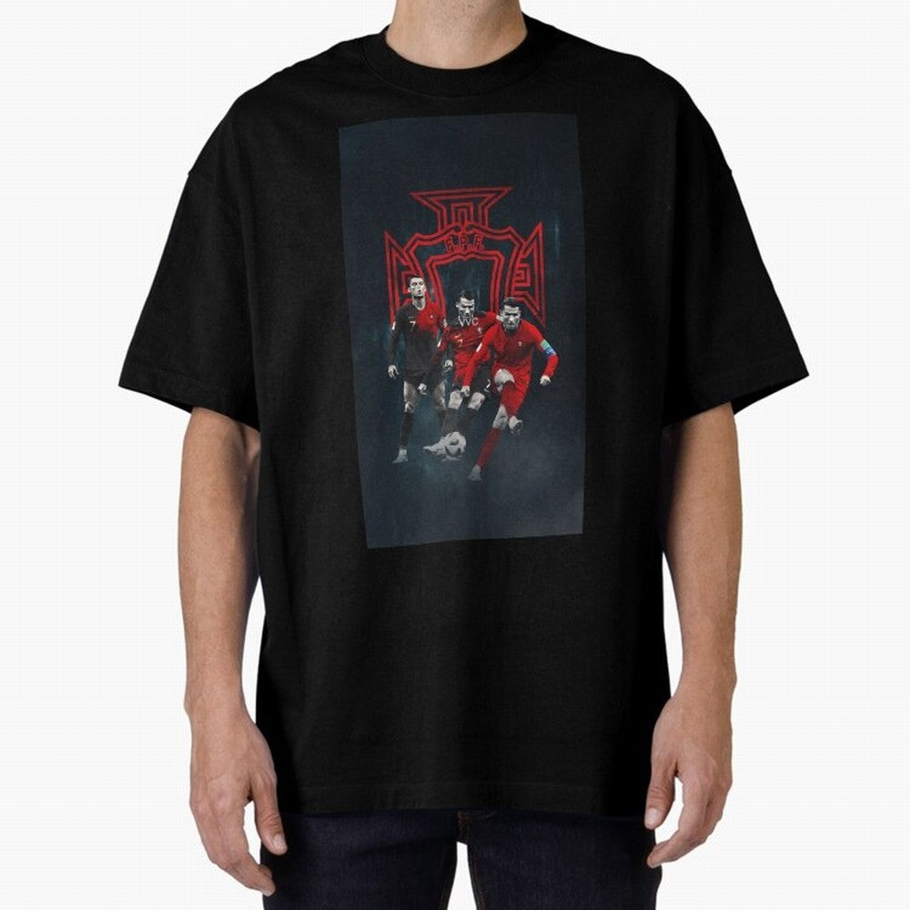 Art CR7 Wallpaper Oversized T-Shirt Show Your Love for the FIFA World Cup 2026 Group Stage Journey through Cristiano Ronaldo Highlights, England and Germany Pride, Retro Football Energy, Iconic Rivalries, Trophy Chase Drama and Stadium Atmosphere;