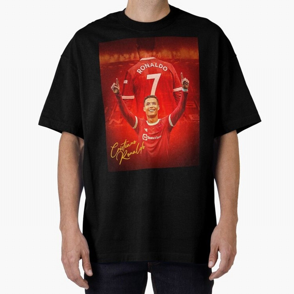 Cristiano Ronaldo ,Manchester 2022 Star, Football Poster, Ronaldo Gifts, Ronaldo Best Selling Oversized T-Shirt Share FIFA World Cup 2026 Group Stage Highlighting Mbappe, Portugal Energy, Sports Nostalgia, International Competition, Famous Players