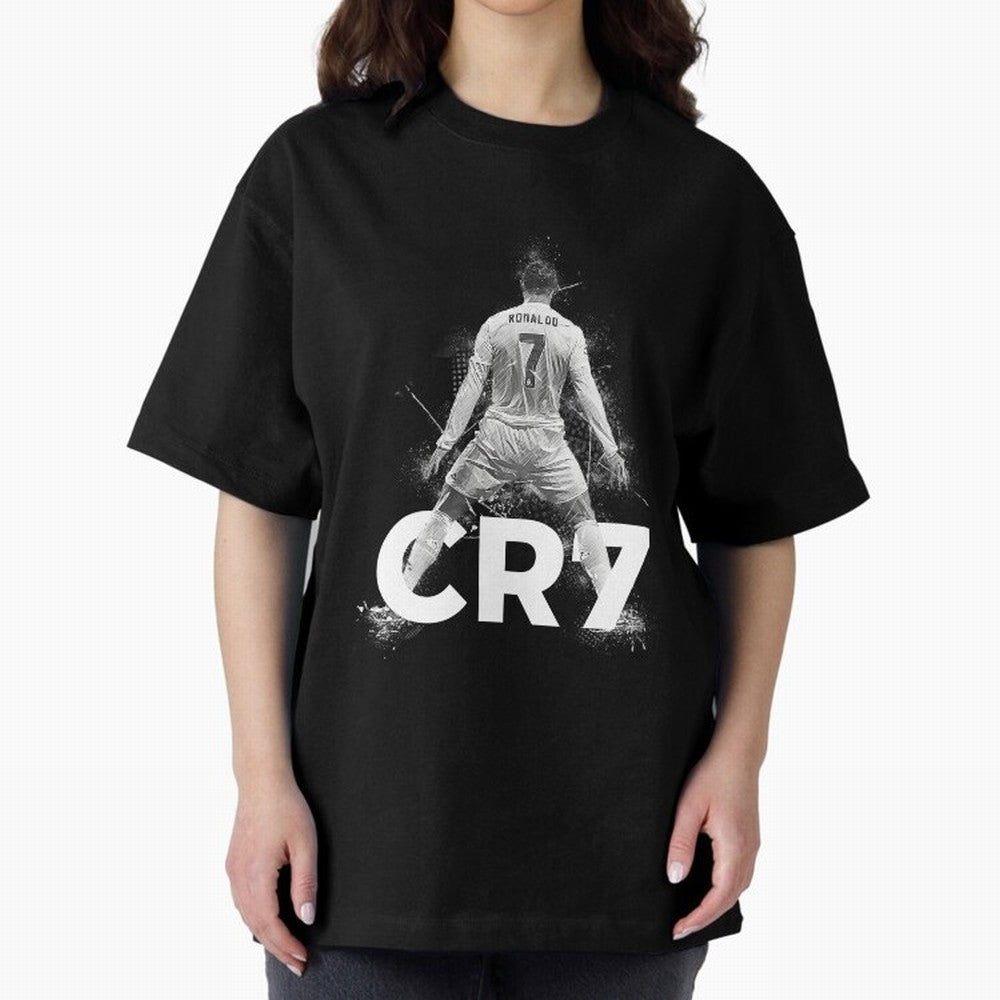 Cristiano Ronaldo CR7 Oversized T-Shirt Honor Football Greatness during FIFA World Cup 2026 Spirit, Driven by Argentina and Brazil, CR7 and Messi, Match Day Excitement, Supporter Culture, Golden Goals and Global Football Passion; Made for