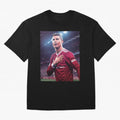 Cristiano Ronaldo New Oversized T-Shirt Capture the FIFA World Cup 2026 Group Stage Journey through Haaland and Mbappe Highlights, Argentina and Brazil Pride, Worldwide Fan Energy, Dramatic Goals, Stadium Lights and Championship Celebrations; Great