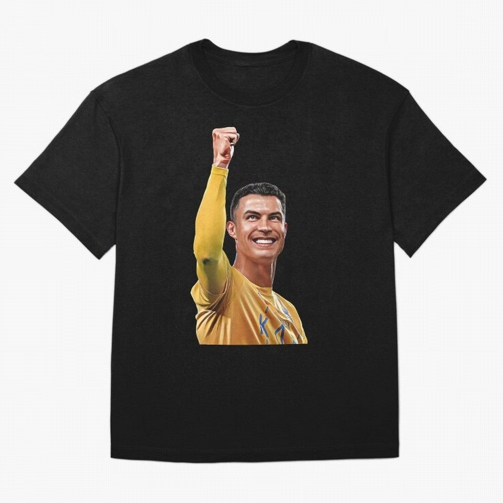 Cristiano Ronaldo - CR 7 Celebration Oversized T-Shirt Build Match Day Hype around FIFA World Cup 2026 USA Canada Mexico, Mbappe and Neymar, Germany, Football Festival Excitement, Trophy Ambitions, Country Rivalries and Star Player Buzz; Built for
