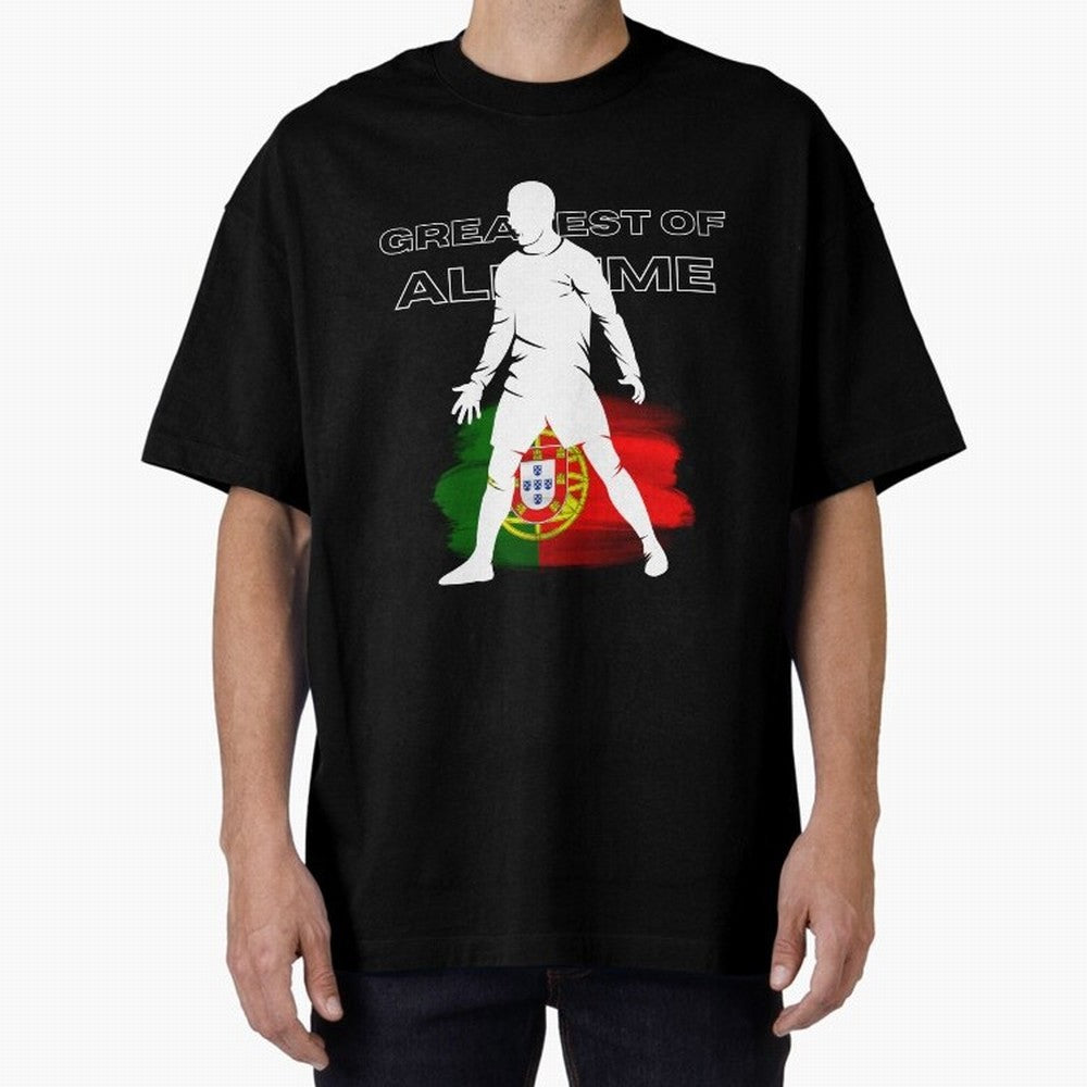 Cristiano Ronaldo Portugal Greatest Of All Time Oversized T-Shirt Follow Every Goal of Match Day Hype around FIFA World Cup 2026, Neymar, Portugal, Fan Favorite Moments, National Team Passion, Big Match Drama and Soccer History; Made for Collectors