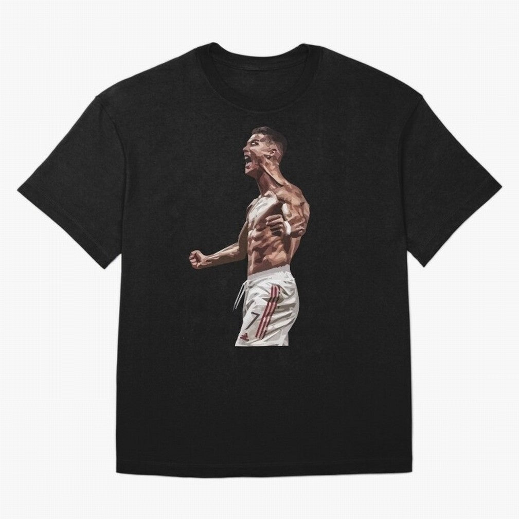 Cristiano Ronaldo - Celebration - CR7 - Manchester United Oversized T-Shirt Stand Out with Spirit from Global Football Passion for FIFA World Cup 2026 Group Stage, Connected to Neymar, France and Portugal, Match Day Excitement, Supporter Culture,