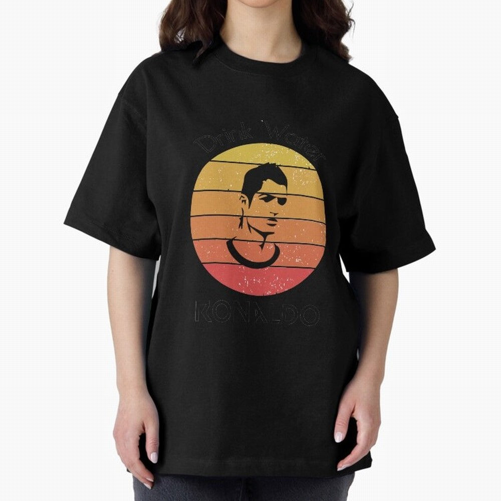 drink water ronaldo Oversized T-Shirt Show Fan Pride Across FIFA World Cup 2026 for Fans of Messi and Cristiano Ronaldo and Brazil, Bringing Classic Soccer Heritage, Championship Pressure, Fan Loyalty and International Pride; Ideal for Fans Who