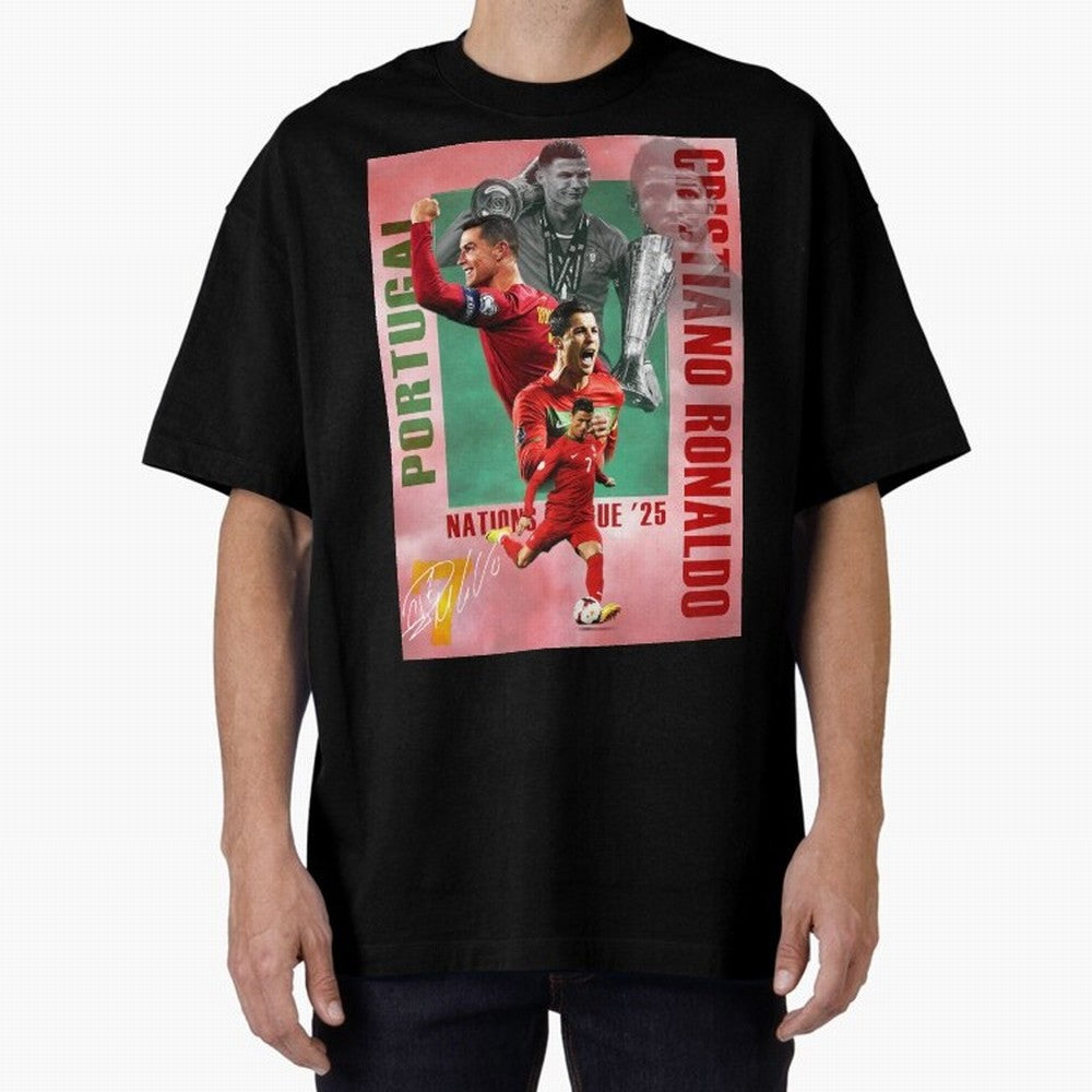 Cristiano Ronaldo Portugal Football Legend Oversized T-Shirt Celebrate FIFA World Cup 2026 Group Stage for Fans of CR7 and Spain and Netherlands, Bringing Stadium Memories, Football Loyalty, International Chants and Championship Tradition; Great
