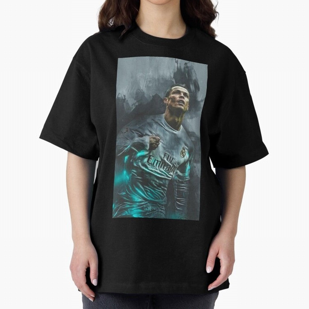 Cristiano Ronaldo Oversized T-Shirt Get Ready for Match Day Hype around FIFA World Cup 2026 Group Stage, Mbappe and Neymar, Spain, Vintage Soccer Flavor, Modern Football Stars, National Flags and Final Night Emotion; Perfect for Supporters Who Want