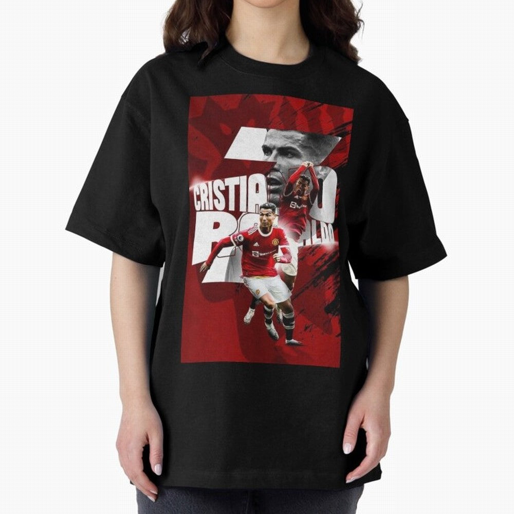 Cristiano Ronaldo Illustration Oversized T-Shirt Make Game Day About FIFA World Cup 2026 Group Stage with CR7, Argentina Energy, Game Day Rituals, Football Legends, Country Pride and the Road to the Final; Great for Watch Parties, Sports Bars,