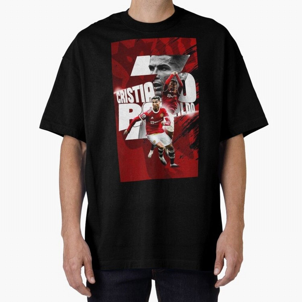 Cristiano Ronaldo Illustration Oversized T-Shirt Make Game Day About FIFA World Cup 2026 Group Stage with CR7, Argentina Energy, Game Day Rituals, Football Legends, Country Pride and the Road to the Final; Great for Watch Parties, Sports Bars,