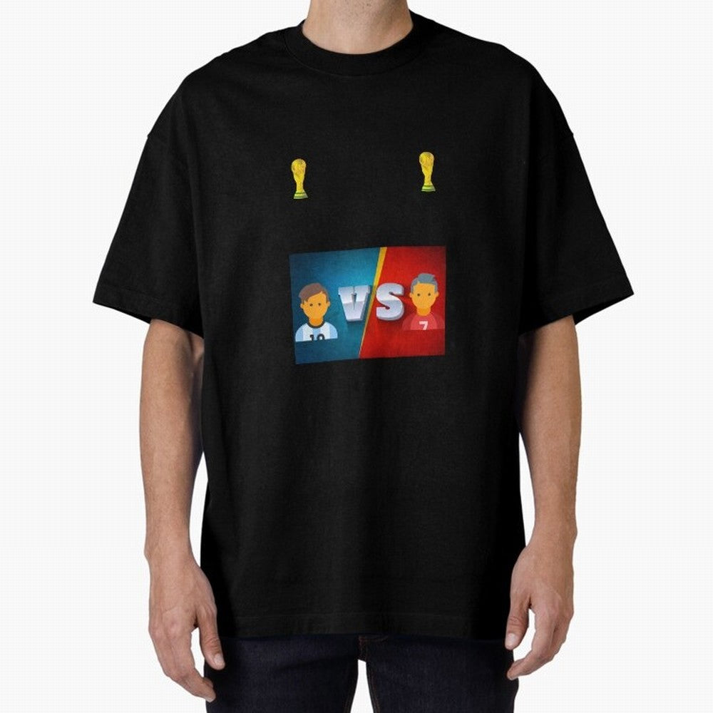 THE RONALDO VS MESSI Oversized T-Shirt Represent the Passion of FIFA World Cup 2026 Group Stage Built around Neymar, Brazil Energy, Stadium Memories, Football Loyalty, International Chants and Championship Tradition; Ideal for Fans Who Follow