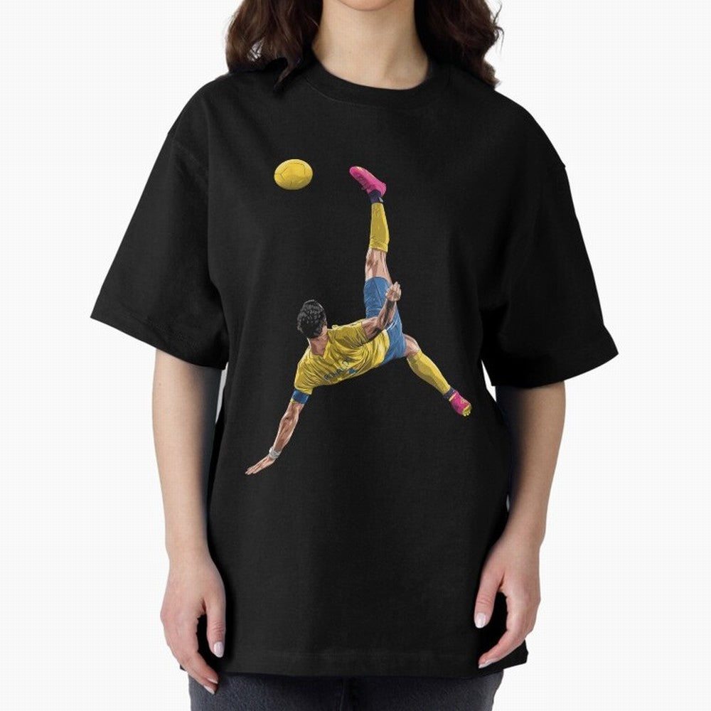 CRISTIANO RONALDO BICYCLE KICK GOAL AL NASSR Classic Oversized T-Shirt Celebrate Supporters United by Global Football Passion for FIFA World Cup 2026, with Haaland and Mbappe, England and Germany, Sports Nostalgia, International Competition, Famous