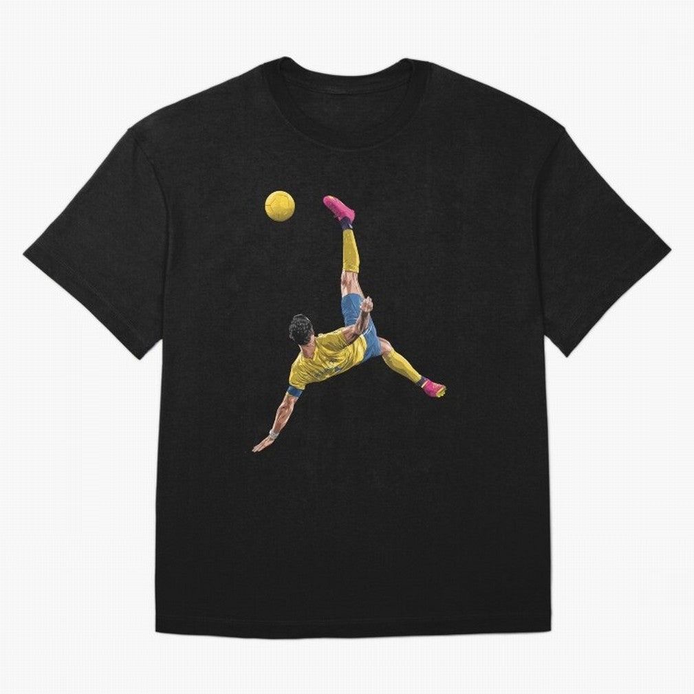 CRISTIANO RONALDO BICYCLE KICK GOAL AL NASSR Classic Oversized T-Shirt Celebrate Supporters United by Global Football Passion for FIFA World Cup 2026, with Haaland and Mbappe, England and Germany, Sports Nostalgia, International Competition, Famous