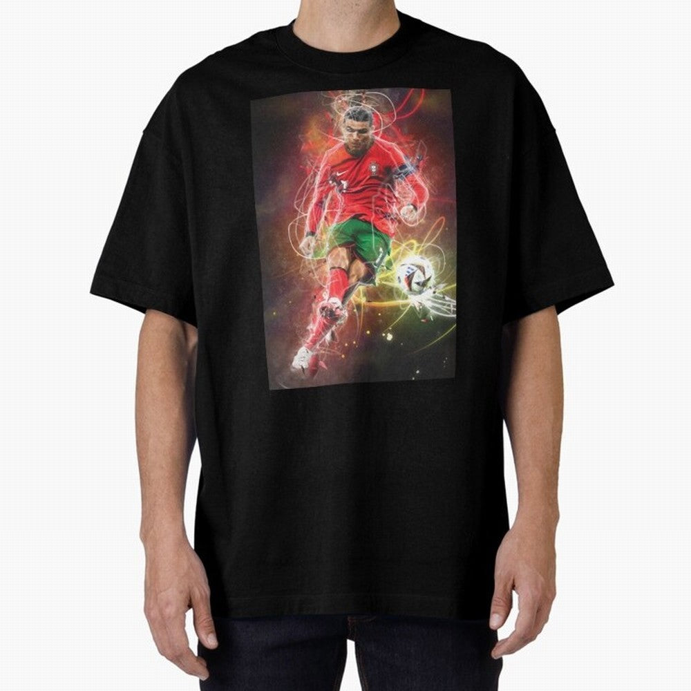 Cristiano Ronaldo Oversized T-Shirt Experience the Global Stage of FIFA World Cup 2026 USA Canada Mexico Spirit, Filled with England and Germany, Messi, Neymar and Mbappe, Match Day Excitement, Supporter Culture, Golden Goals and Global Football