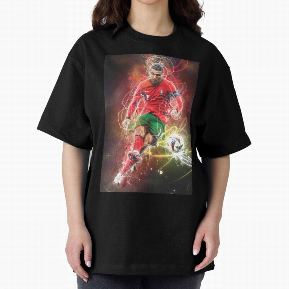 Cristiano Ronaldo Oversized T-Shirt Experience the Global Stage of FIFA World Cup 2026 USA Canada Mexico Spirit, Filled with England and Germany, Messi, Neymar and Mbappe, Match Day Excitement, Supporter Culture, Golden Goals and Global Football