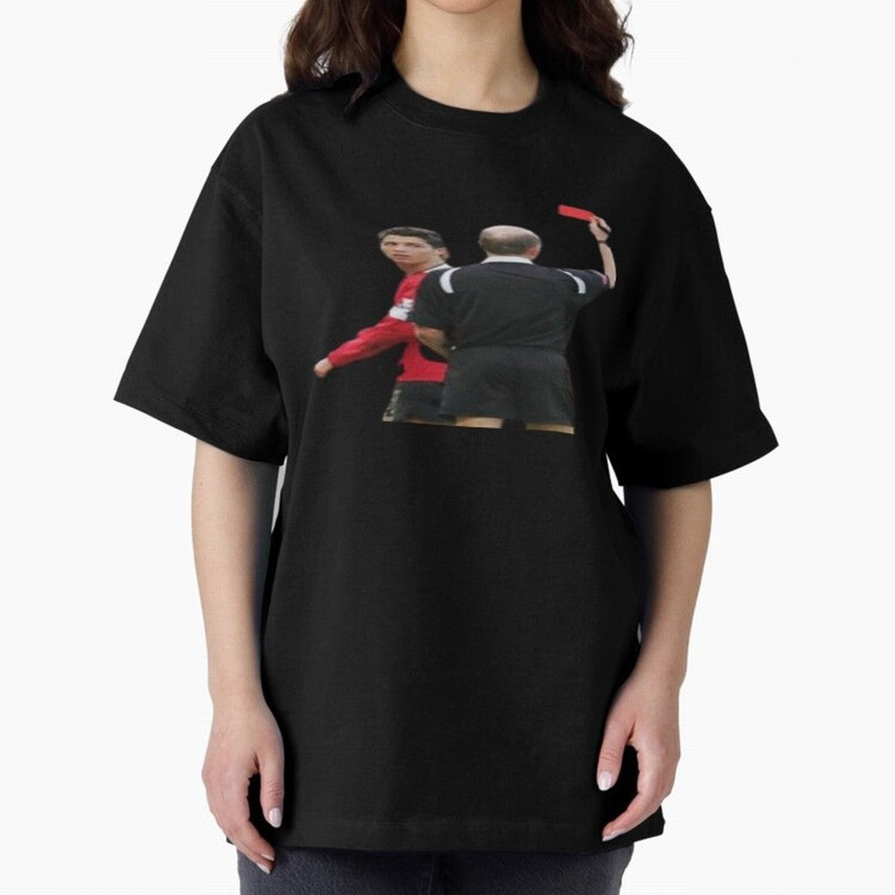 Cristiano Ronaldo Red Card Oversized T-Shirt Represent FIFA World Cup 2026 USA Canada Mexico Celebrating Neymar, Spain and Netherlands Energy, Football Passion, Legendary Performances, Festival Vibes and Supporter Community; Perfect for People Who