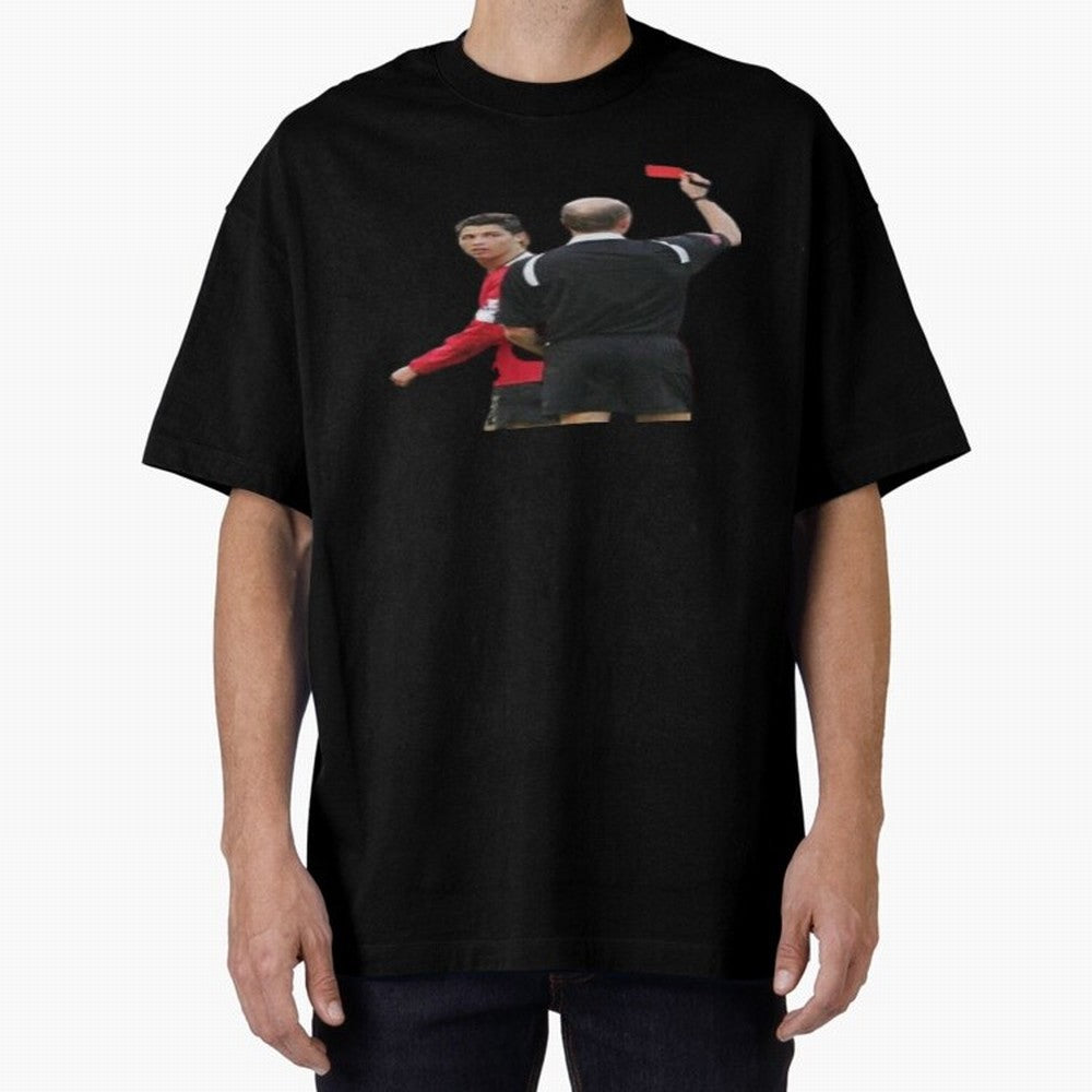Cristiano Ronaldo Red Card Oversized T-Shirt Represent FIFA World Cup 2026 USA Canada Mexico Celebrating Neymar, Spain and Netherlands Energy, Football Passion, Legendary Performances, Festival Vibes and Supporter Community; Perfect for People Who