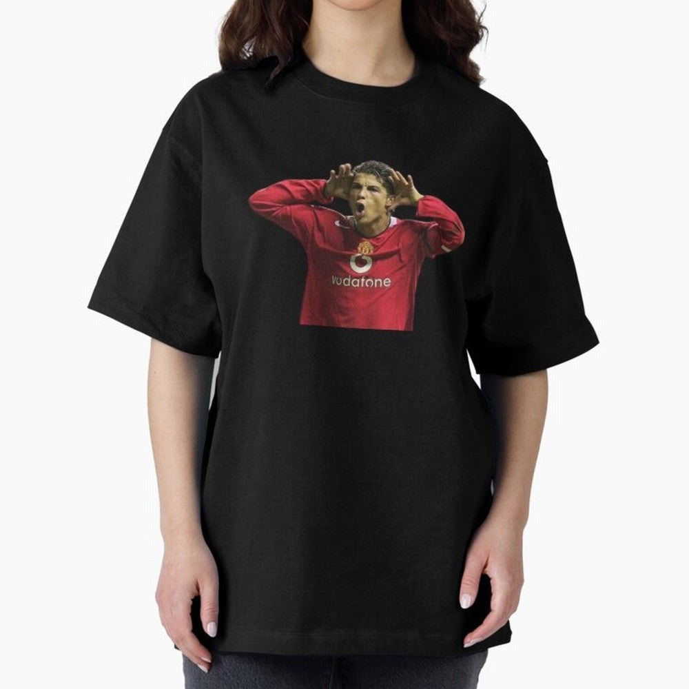 Crisitano Ronaldo Oversized T-Shirt Feel the Roar of FIFA World Cup 2026 USA Canada Mexico for Fans of Haaland and Mbappe and Argentina, Bringing Championship Spirit, Famous Goals, Roaring Crowds and International Football Unity; Ideal for
