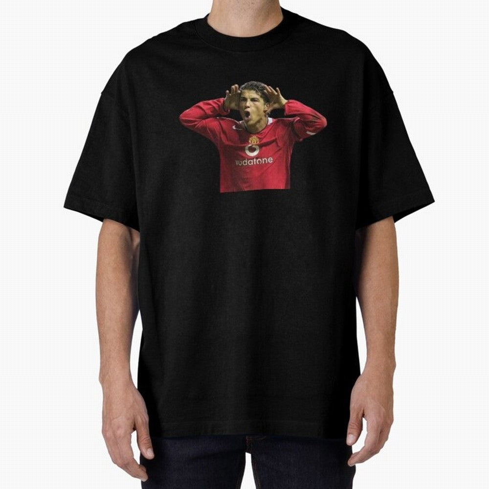 Crisitano Ronaldo Oversized T-Shirt Feel the Roar of FIFA World Cup 2026 USA Canada Mexico for Fans of Haaland and Mbappe and Argentina, Bringing Championship Spirit, Famous Goals, Roaring Crowds and International Football Unity; Ideal for