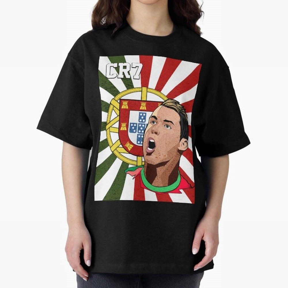Cristiano Ronaldo 7 Oversized T-Shirt Bring a Vintage Feel to the FIFA World Cup 2026 Journey through Mbappe Highlights, France and Portugal Pride, Global Supporter Spirit, Legendary Goals, National Colors and Tournament Celebration; Ideal for Fans