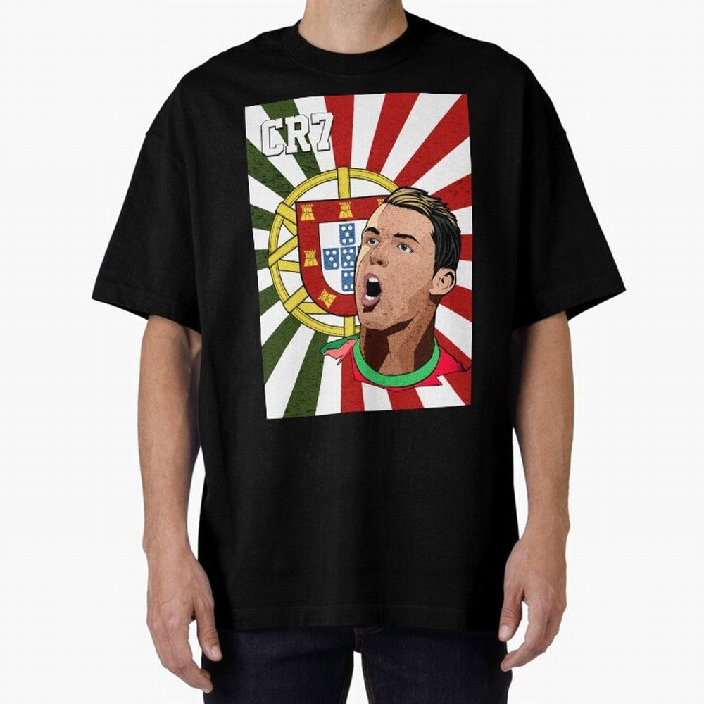 Cristiano Ronaldo 7 Oversized T-Shirt Bring a Vintage Feel to the FIFA World Cup 2026 Journey through Mbappe Highlights, France and Portugal Pride, Global Supporter Spirit, Legendary Goals, National Colors and Tournament Celebration; Ideal for Fans