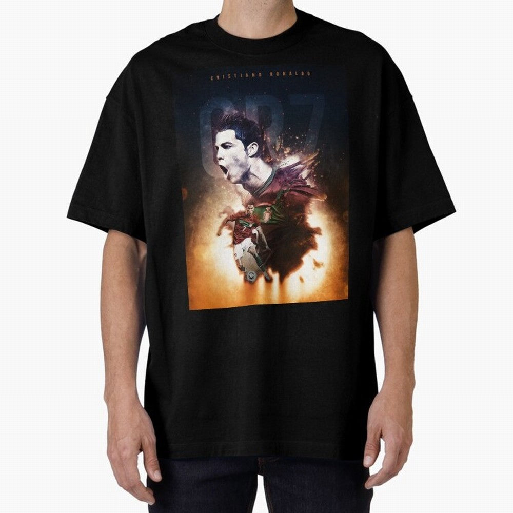 Cristiano Ronaldo 7 Oversized T-Shirt Feel the FIFA World Cup 2026 USA Canada Mexico Journey through Messi, CR7 and Mbappe Highlights, Portugal, Spain and Germany Pride, Soccer Culture, Superstar Moments, National Team Dreams and Competitive Fire;