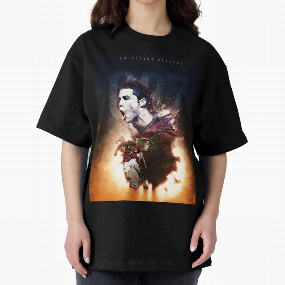 Cristiano Ronaldo 7 Oversized T-Shirt Feel the FIFA World Cup 2026 USA Canada Mexico Journey through Messi, CR7 and Mbappe Highlights, Portugal, Spain and Germany Pride, Soccer Culture, Superstar Moments, National Team Dreams and Competitive Fire;