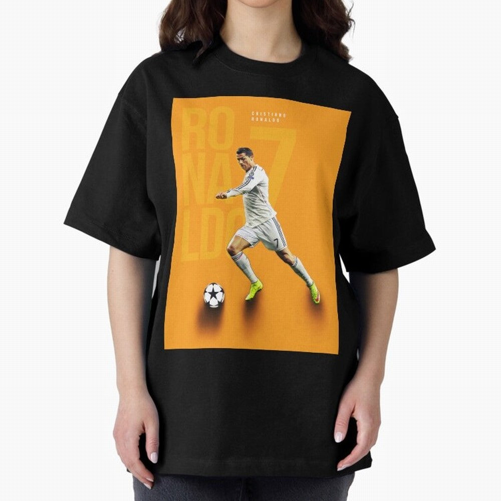 Cristiano Ronaldo 7 Oversized T-Shirt Show Your Stadium Side during Match Day Hype around FIFA World Cup 2026 USA Canada Mexico, Haaland and Mbappe, France and Portugal, Classic Soccer Heritage, Championship Pressure, Fan Loyalty and International
