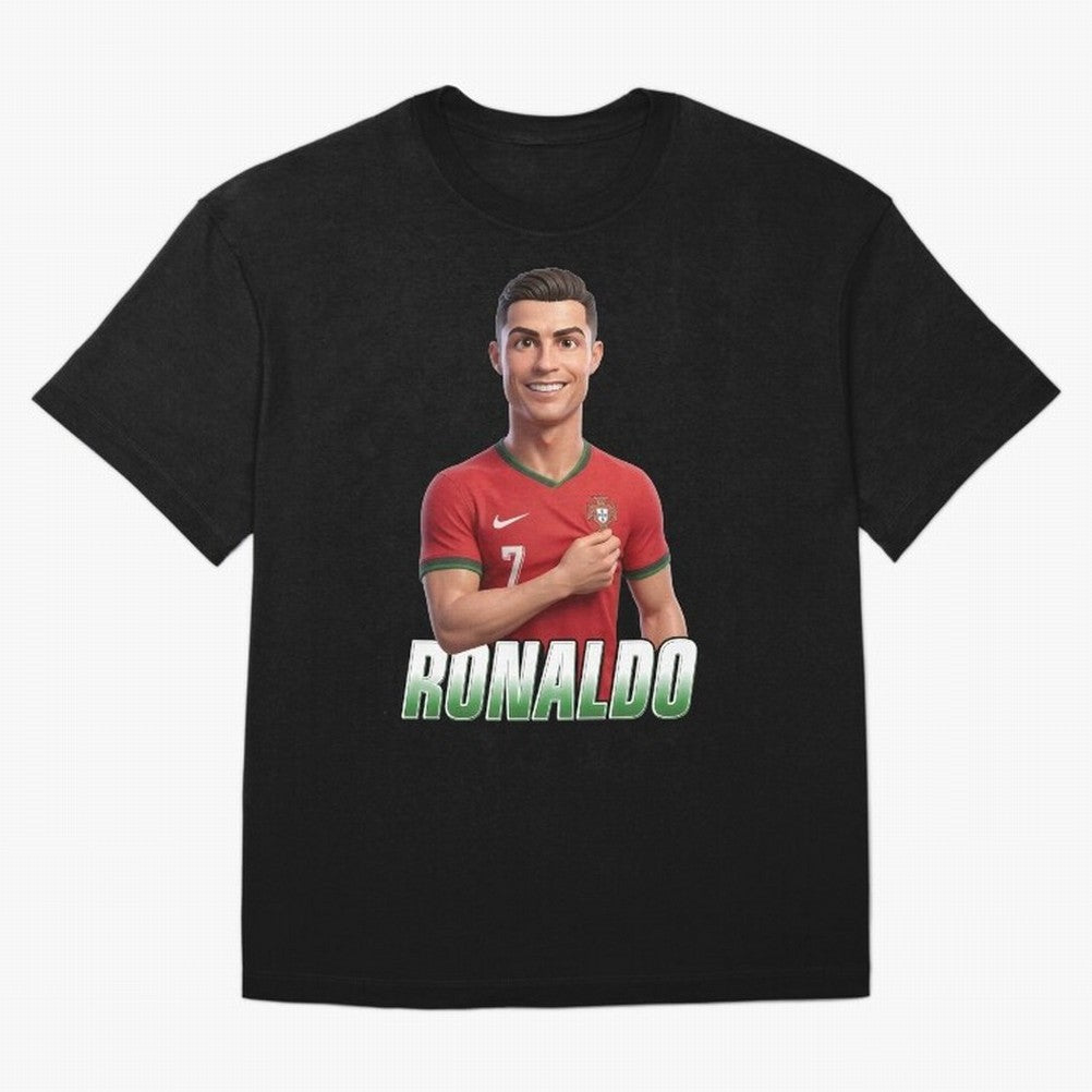 Ronaldo Oversized T-Shirt Mark FIFA World Cup 2026 Spirit, Centered on Brazil, Portugal and Argentina, Cristiano Ronaldo, Haaland and CR7, Sports Nostalgia, International Competition, Famous Players and Unforgettable Victories; Perfect for Fans,