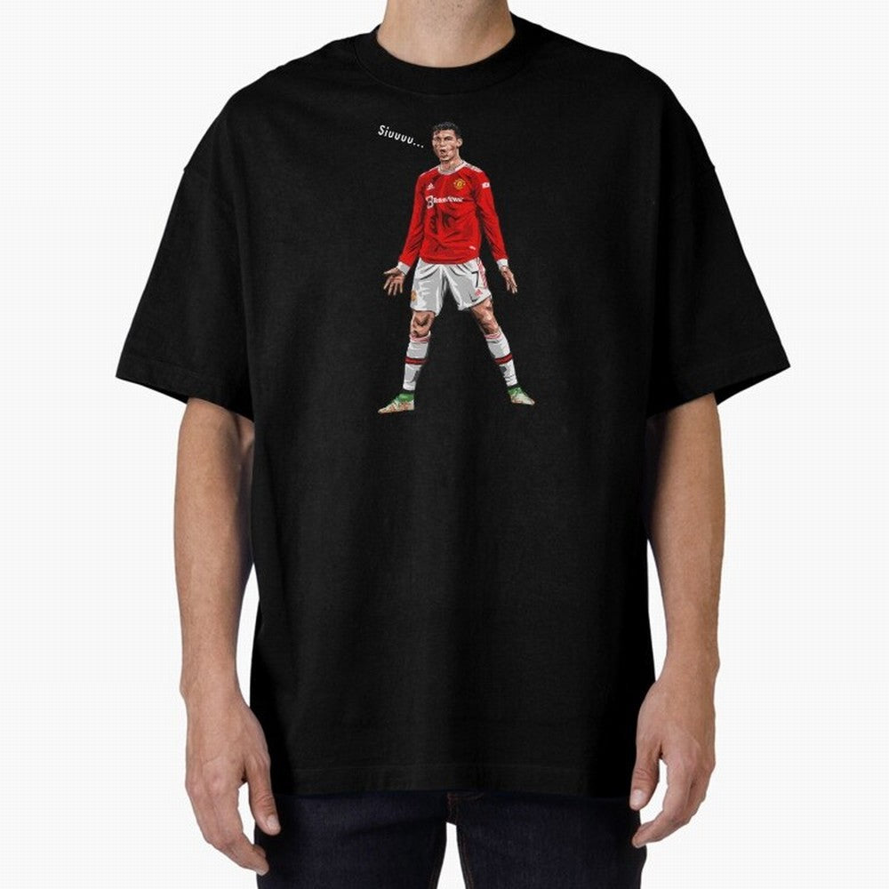 Christiano Ronaldo CR7 Siuuuuu... Oversized T-Shirt Celebrate Fan Culture around Match Day Hype around FIFA World Cup 2026 Group Stage, Cristiano Ronaldo, France, Stadium Memories, Football Loyalty, International Chants and Championship Tradition;