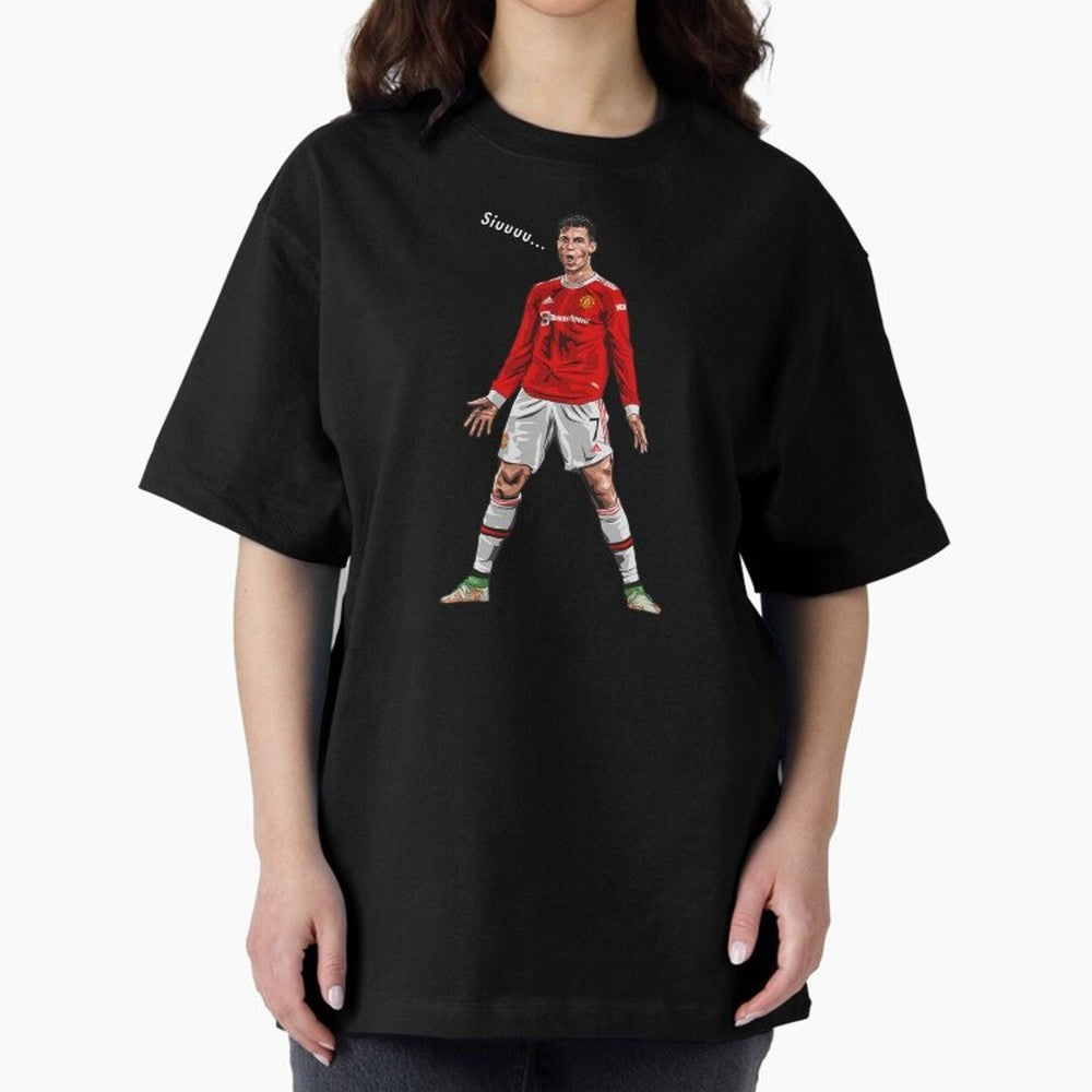 Christiano Ronaldo CR7 Siuuuuu... Oversized T-Shirt Celebrate Fan Culture around Match Day Hype around FIFA World Cup 2026 Group Stage, Cristiano Ronaldo, France, Stadium Memories, Football Loyalty, International Chants and Championship Tradition;