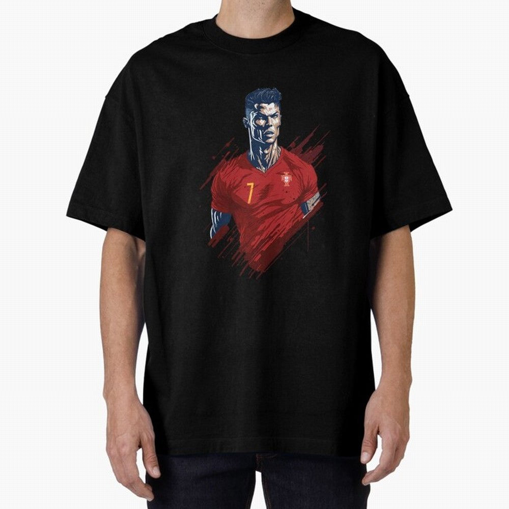 Cristiano Ronaldo splash art Oversized T-Shirt Live the Energy of FIFA World Cup 2026 Group Stage Spirit, Celebrating Brazil, Portugal and Argentina, Haaland and Mbappe, Stadium Chants, National Pride, Trophy Dreams and Unforgettable Football