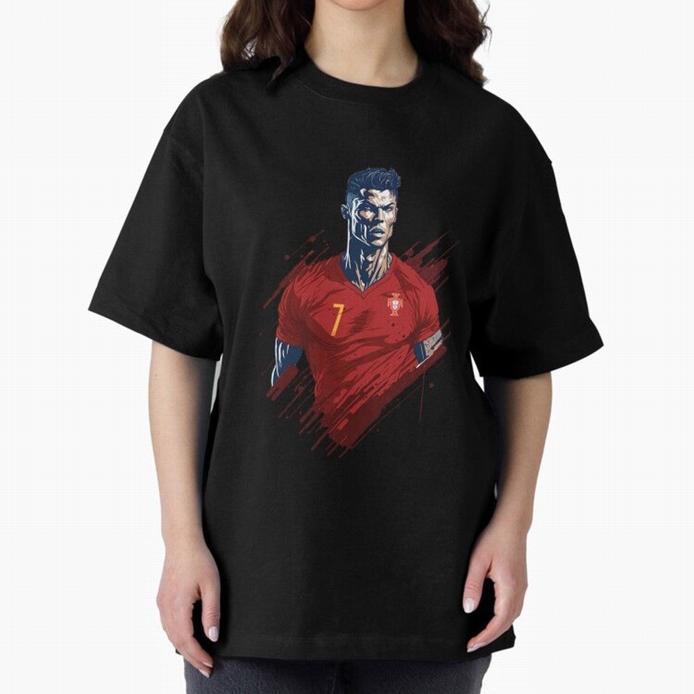 Cristiano Ronaldo splash art Oversized T-Shirt Live the Energy of FIFA World Cup 2026 Group Stage Spirit, Celebrating Brazil, Portugal and Argentina, Haaland and Mbappe, Stadium Chants, National Pride, Trophy Dreams and Unforgettable Football