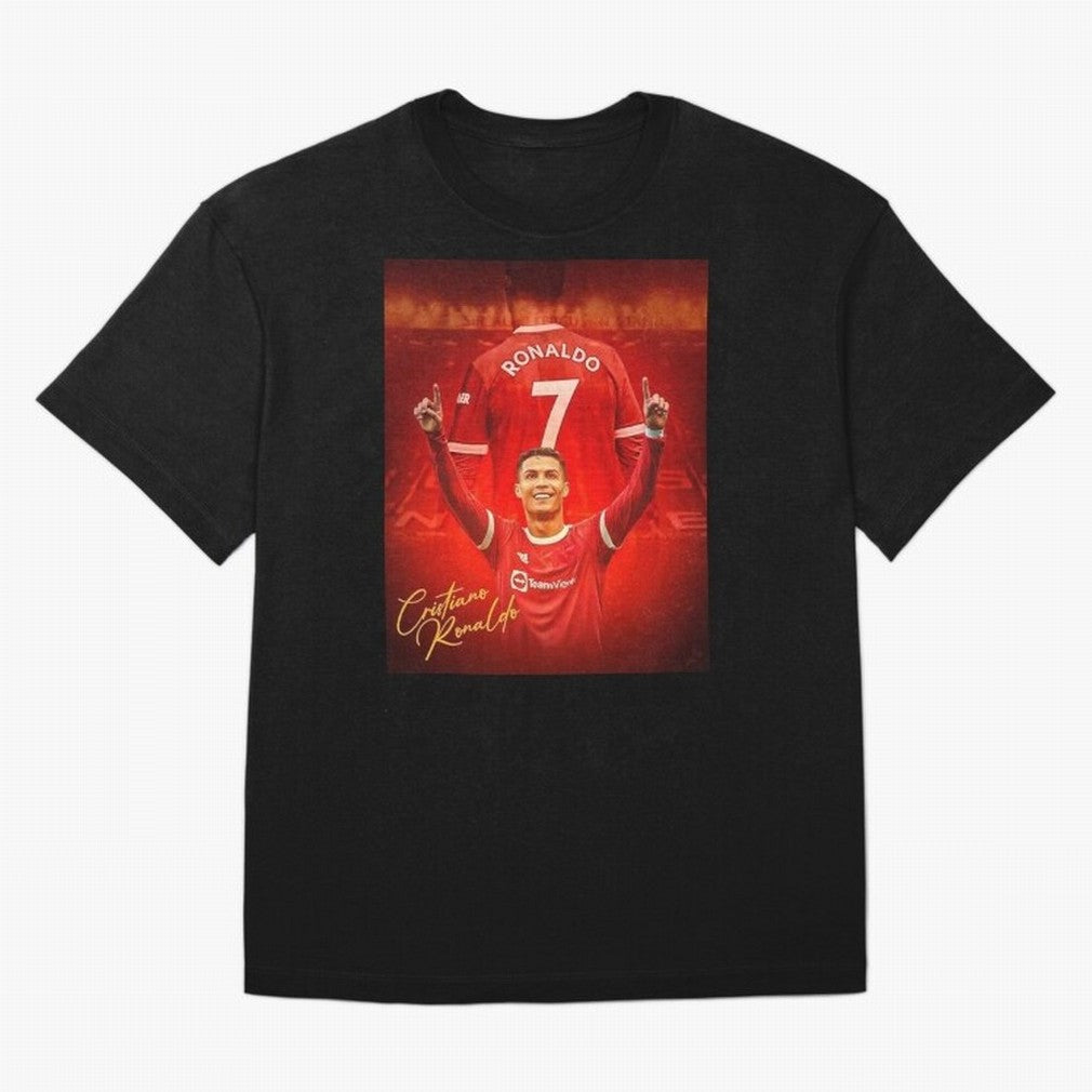 Cristiano Ronaldo Poster Oversized T-Shirt Fuel Your Fan Pride for Match Day Hype around FIFA World Cup 2026, Haaland and Mbappe, England and Germany, Football Festival Excitement, Trophy Ambitions, Country Rivalries and Star Player Buzz; Built for