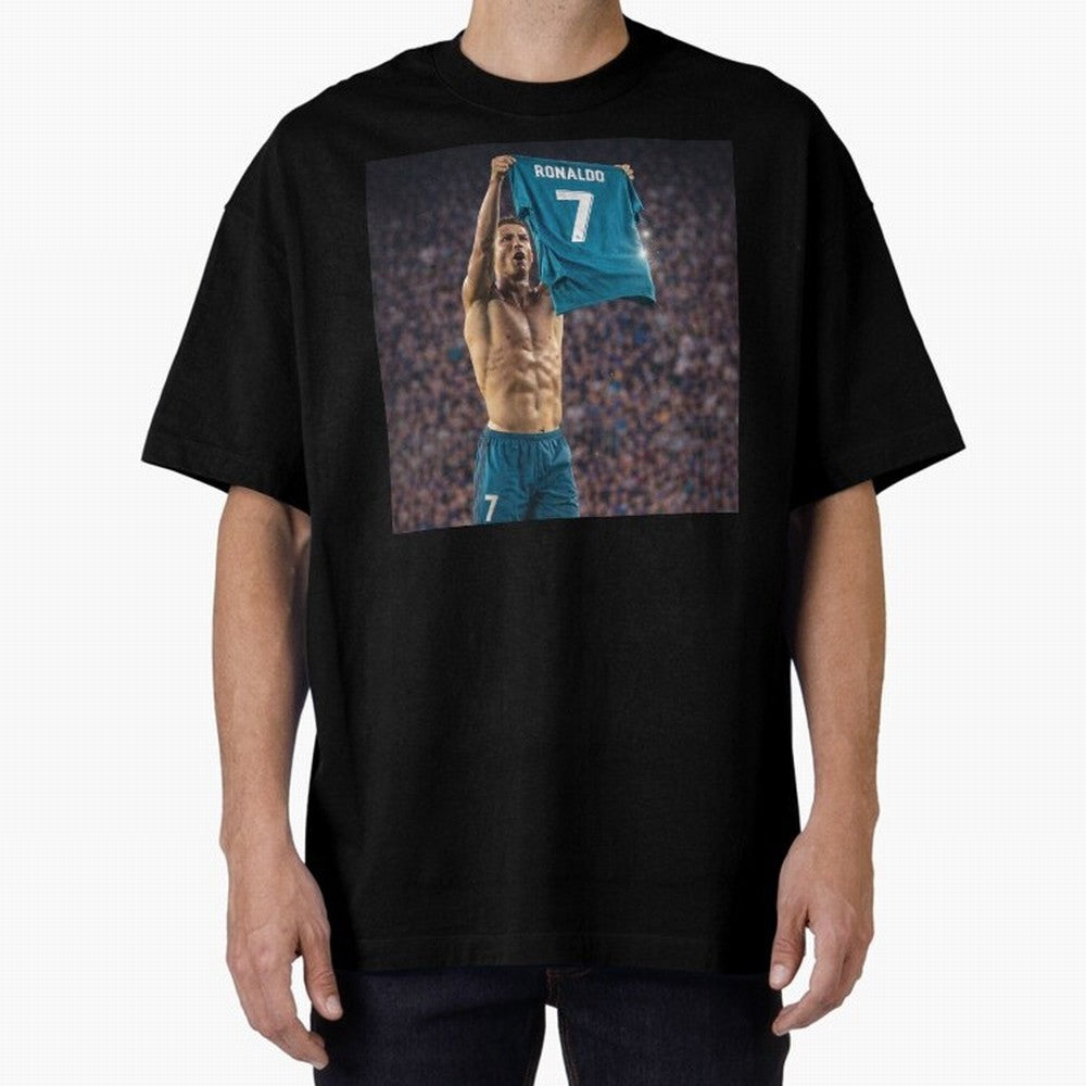Ronaldo Holding Number Seven Shirt Oversized T-Shirt Turn Up for FIFA World Cup 2026 USA Canada Mexico Made for Haaland and Mbappe, Netherlands Energy, Match Day Excitement, Supporter Culture, Golden Goals and Global Football Passion; Perfect for