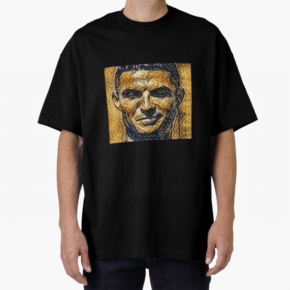 Cristiano Ronaldo Oversized T-Shirt Refresh FIFA World Cup 2026 USA Canada Mexico Spirit, Celebrating Brazil, Messi, Vintage Soccer Flavor, Modern Football Stars, National Flags and Final Night Emotion; Perfect for Fans, Collectors, Family