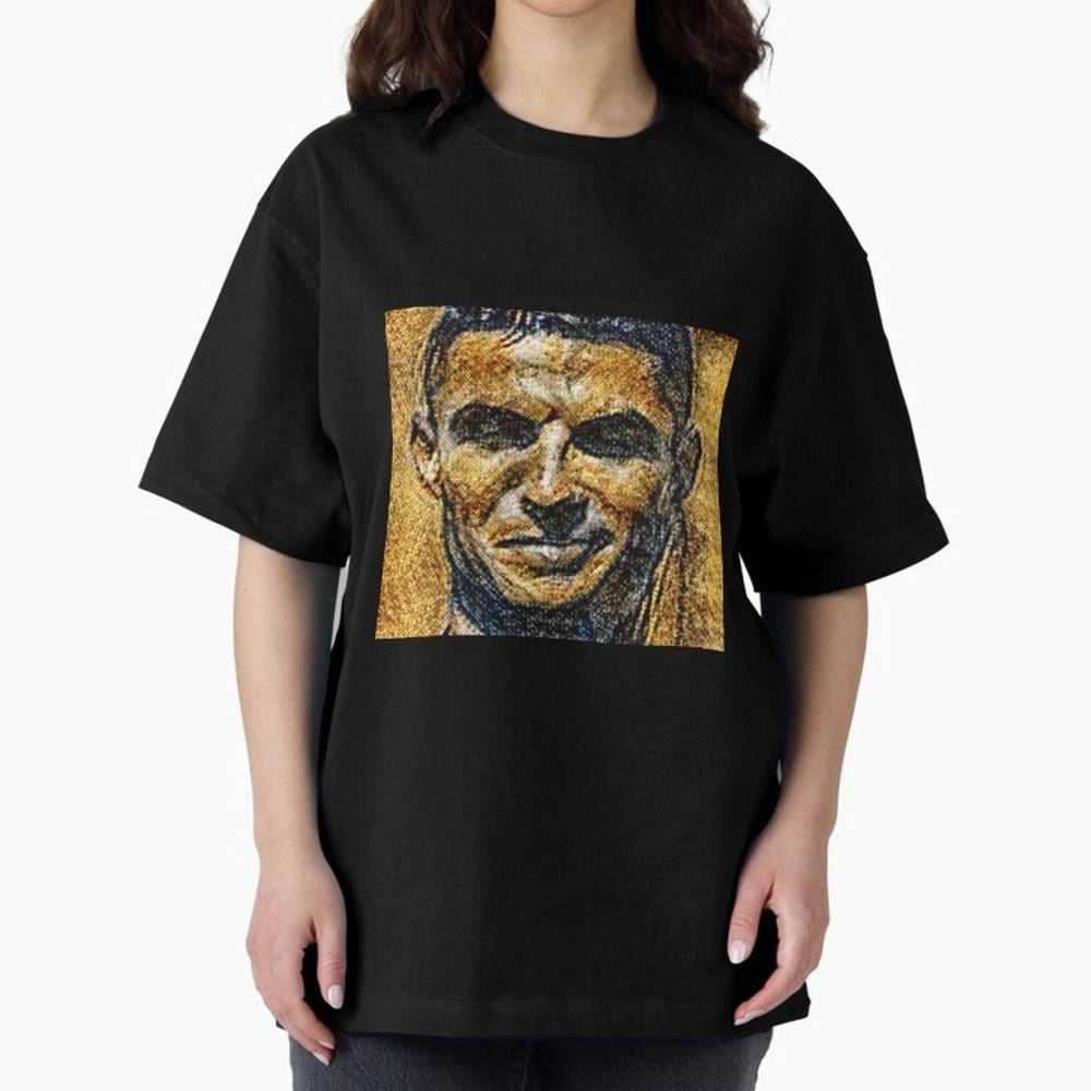 Cristiano Ronaldo Oversized T-Shirt Refresh FIFA World Cup 2026 USA Canada Mexico Spirit, Celebrating Brazil, Messi, Vintage Soccer Flavor, Modern Football Stars, National Flags and Final Night Emotion; Perfect for Fans, Collectors, Family