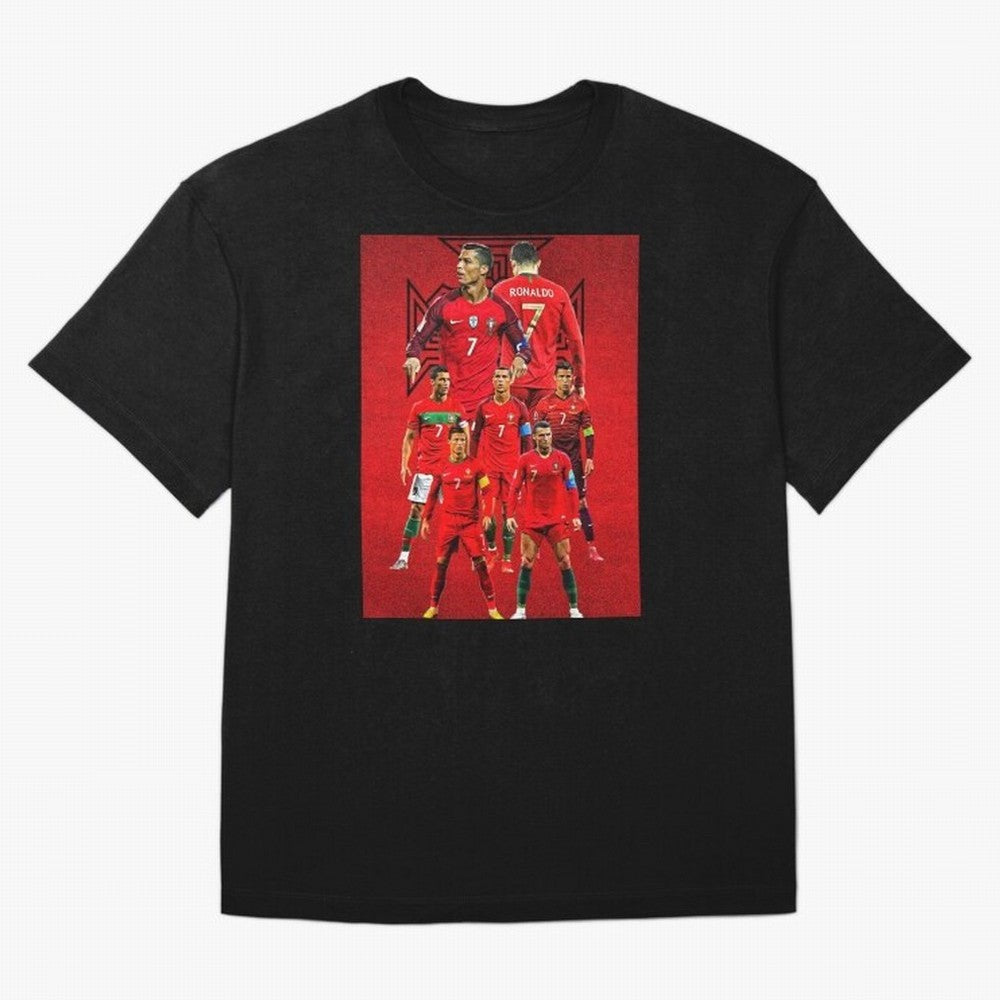 ronaldo Oversized T-Shirt Carry the Dream of Global Football Passion for FIFA World Cup 2026, Built around Messi, CR7 and Mbappe, Brazil, Championship Spirit, Famous Goals, Roaring Crowds and International Football Unity; Perfect for Fans,