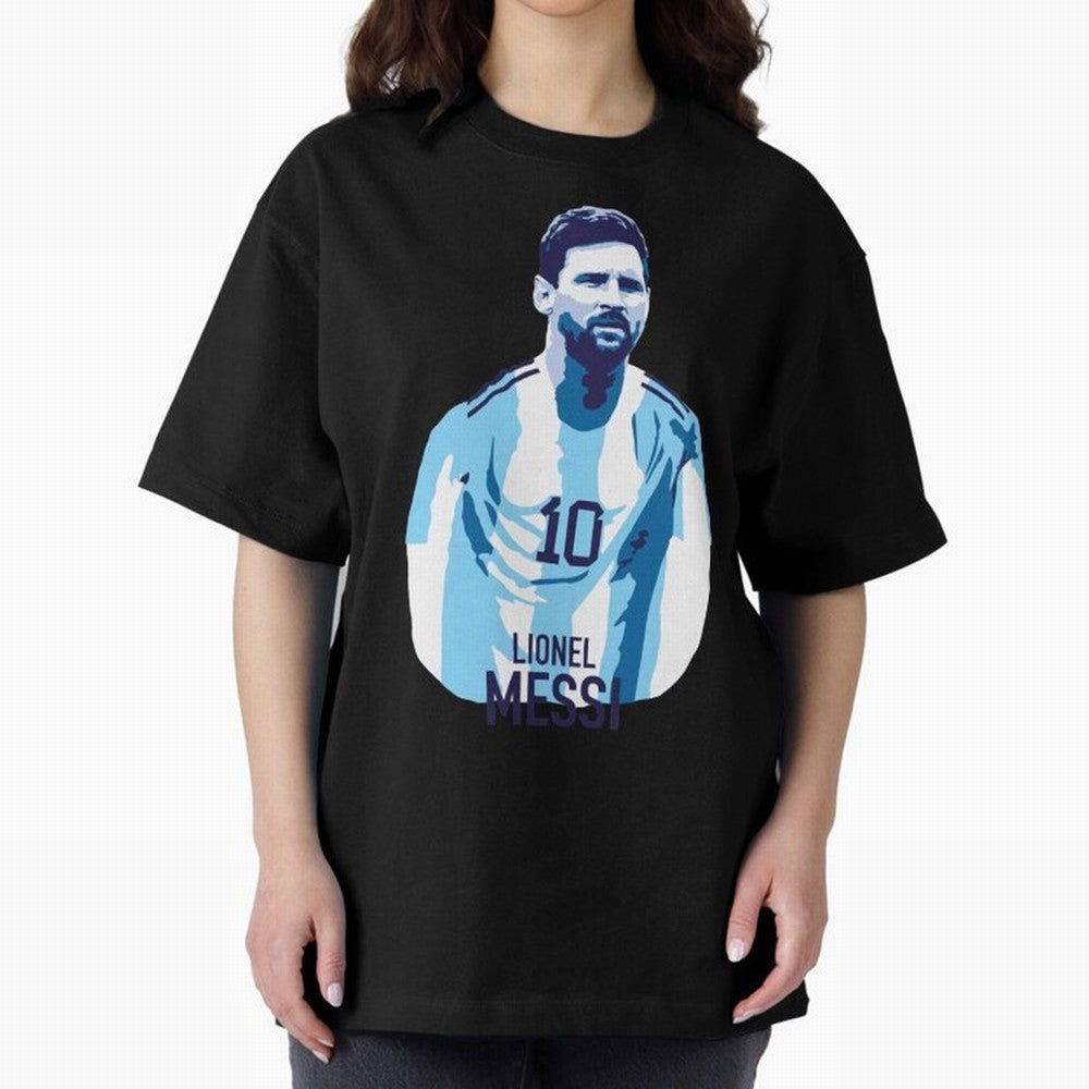 Messi Oversized T-Shirt Show Match Day Excitement for FIFA World Cup 2026 Group Stage Spirit, Celebrating Spain, Mbappe, Soccer Culture, Superstar Moments, National Team Dreams and Competitive Fire; Great for Supporters Who Love Legendary Players,