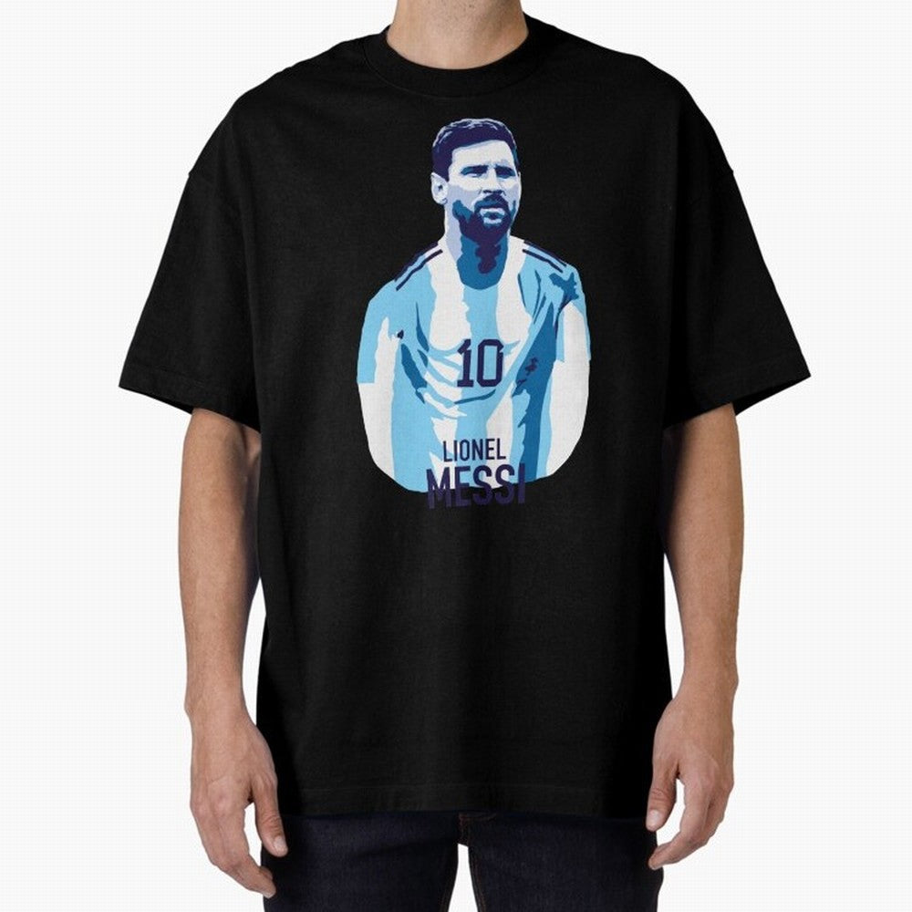 Messi Oversized T-Shirt Show Match Day Excitement for FIFA World Cup 2026 Group Stage Spirit, Celebrating Spain, Mbappe, Soccer Culture, Superstar Moments, National Team Dreams and Competitive Fire; Great for Supporters Who Love Legendary Players,