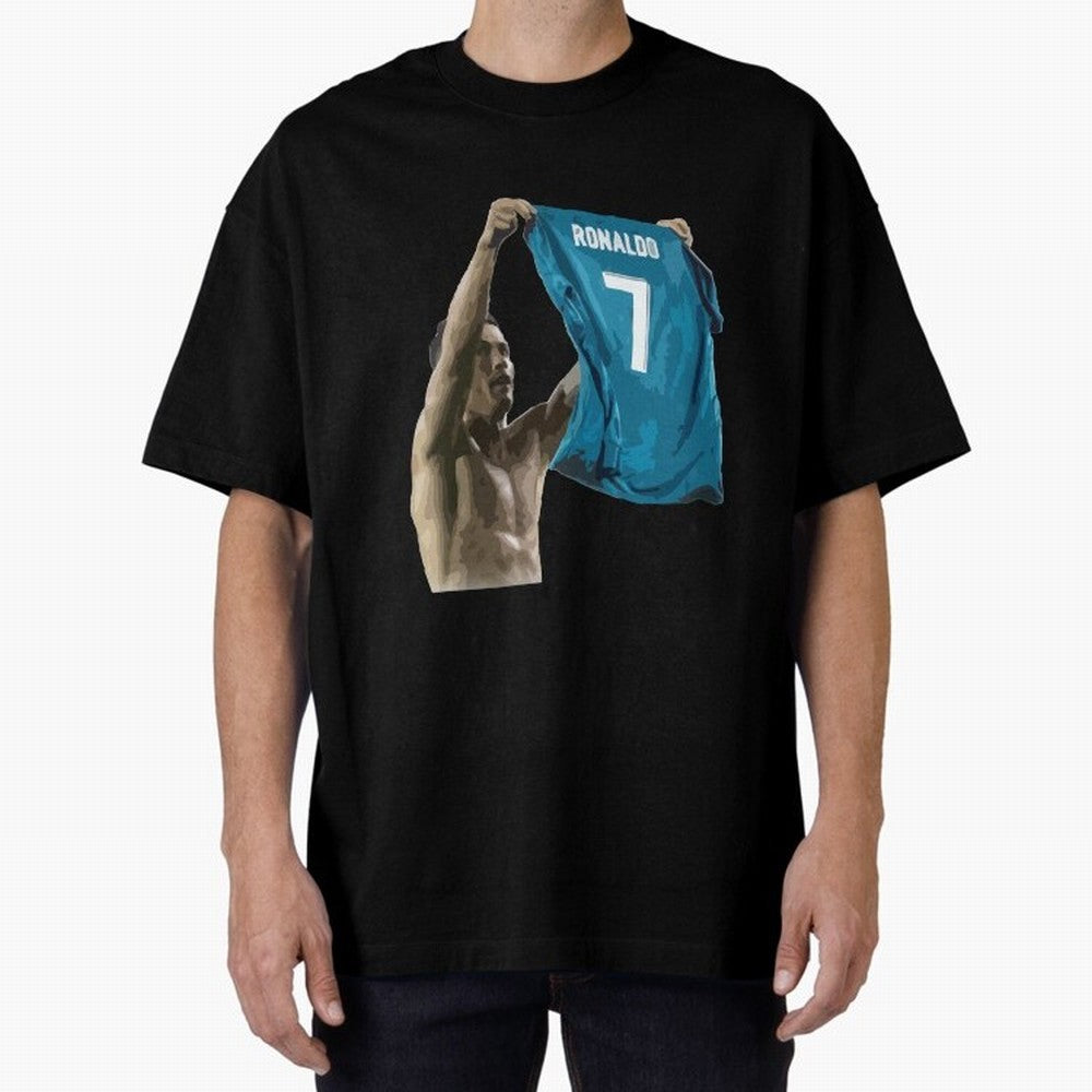 Cristiano Ronaldo celebration goal against Barcelona Oversized T-Shirt Bring Legendary Rivalry Energy to FIFA World Cup 2026 Group Stage for Fans of Cristiano Ronaldo, Haaland and CR7 and Argentina, Bringing Football Festival Excitement, Trophy