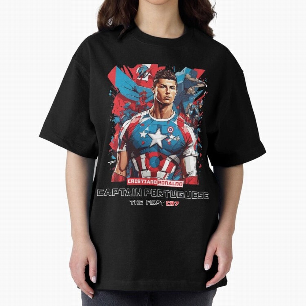 Cristiano Ronaldo Captain Portuguese Oversized T-Shirt Join Global Football Passion for FIFA World Cup 2026 USA Canada Mexico, Built around Messi, England, Football History, Final Match Energy, Crowd Noise and Once in a Lifetime Moments; Great for