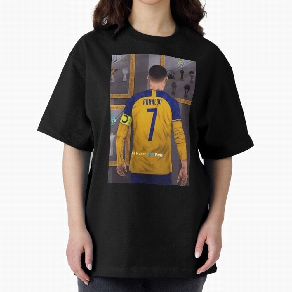 Al Nassr -Cristiano Ronaldo CR7 2023 Oversized T-Shirt Cheer through Every Moment of Global Football Passion for FIFA World Cup 2026 Group Stage, with Messi, France, Match Day Excitement, Supporter Culture, Golden Goals and Global Football Passion;
