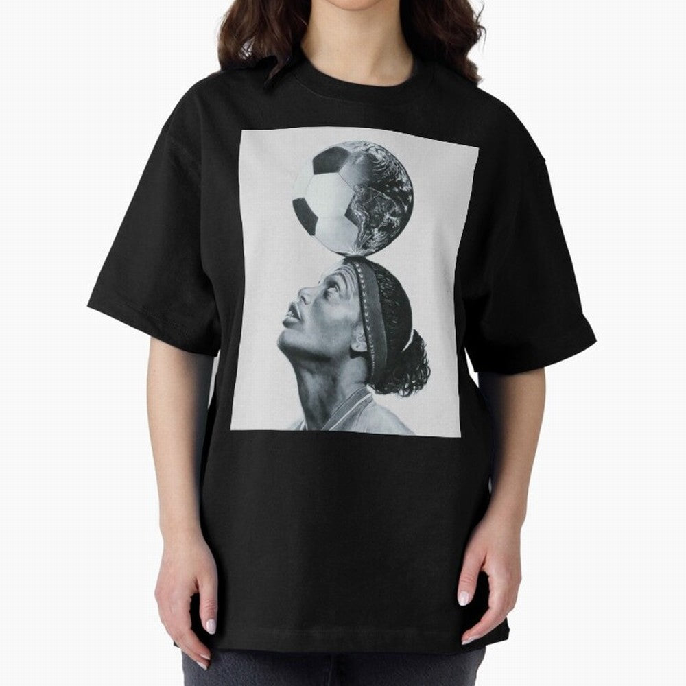 Art Ronaldinho Illustration Oversized T-Shirt Mark FIFA World Cup 2026 Group Stage Driven by Neymar, Haaland and Cristiano Ronaldo, Portugal Energy, Champion Mindset, Group Stage Buzz, Knockout Tension and Passionate Fan Culture; Created for Match