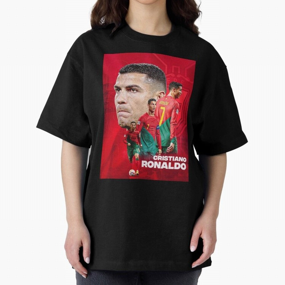 CRISTIANO RONALDO WORLD CUP 2022 Oversized T-Shirt Mark FIFA World Cup 2026 Spirit, Inspired by Brazil, Portugal and Argentina, Haaland, Classic Soccer Heritage, Championship Pressure, Fan Loyalty and International Pride; Made for Die Hard