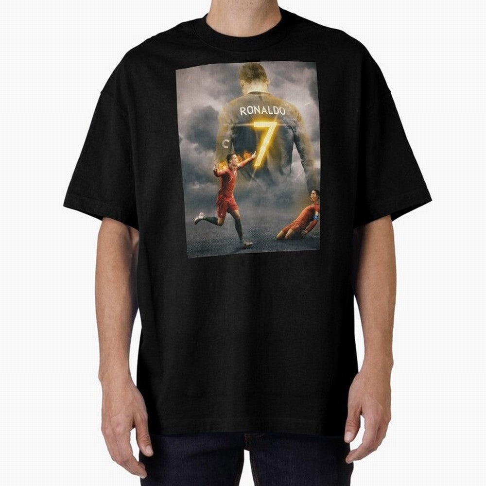 Art CR7 Wallpaper Oversized T-Shirt Bring Retro Soccer Energy to FIFA World Cup 2026 for Fans of Cristiano Ronaldo and Brazil, Portugal and Argentina, Bringing Classic Soccer Heritage, Championship Pressure, Fan Loyalty and International Pride;