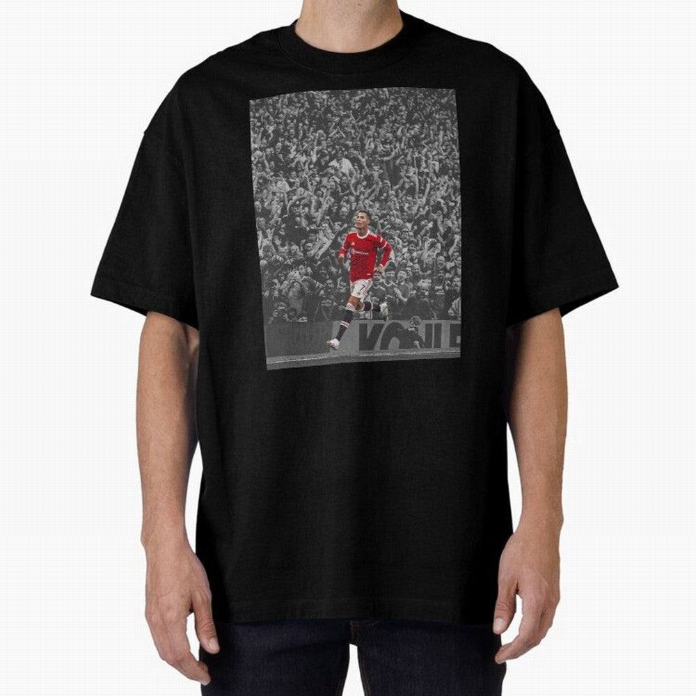 Ronaldo Cr7 Highlights Moment Manchester,Ronaldo Gifts,Ronaldo Cover,Ronaldo Prints Oversized T-Shirt Show Your Love for FIFA World Cup 2026 USA Canada Mexico Spirit, Highlighting Spain, Messi, CR7 and Mbappe, Stadium Chants, National Pride, Trophy