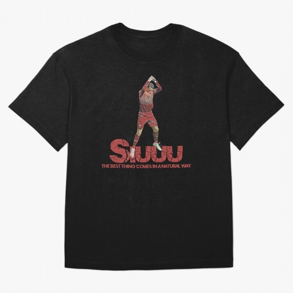 Cr7 Ronaldo Siuuu Oversized T-Shirt Capture the FIFA World Cup 2026 Group Stage Journey through Mbappe and Neymar Highlights, France and Portugal Pride, Vintage Soccer Flavor, Modern Football Stars, National Flags and Final Night Emotion; Ideal for