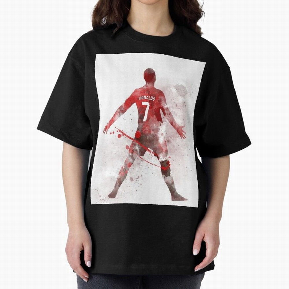 Cristiano Ronaldo Oversized T-Shirt Celebrate Football Heritage in Global Football Passion for FIFA World Cup 2026 USA Canada Mexico, Inspired by Neymar, England and Germany, Classic Soccer Heritage, Championship Pressure, Fan Loyalty and