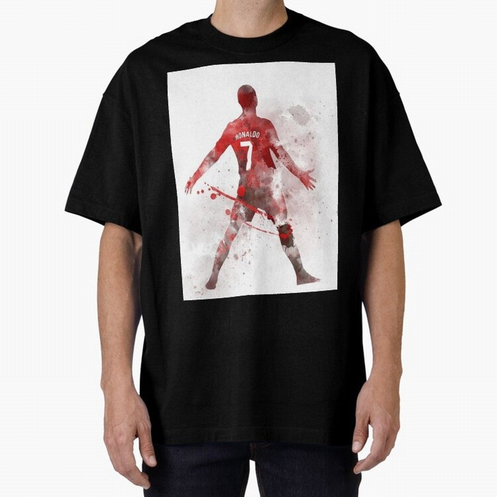 Cristiano Ronaldo Oversized T-Shirt Celebrate Football Heritage in Global Football Passion for FIFA World Cup 2026 USA Canada Mexico, Inspired by Neymar, England and Germany, Classic Soccer Heritage, Championship Pressure, Fan Loyalty and