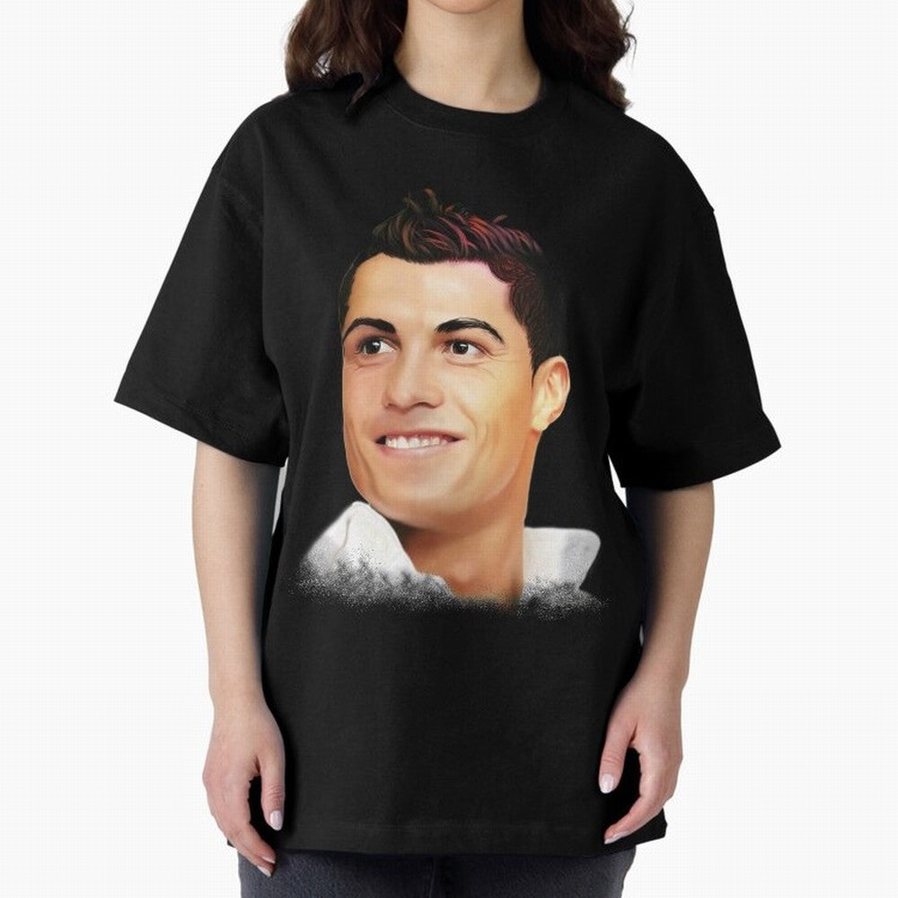 Cristiano Ronaldo CR7 | Digital Painting Oversized T-Shirt Join Supporters Worldwide for FIFA World Cup 2026 Group Stage Spirit, Capturing Portugal, Spain and Germany, Messi and Cristiano Ronaldo, Stadium Chants, National Pride, Trophy Dreams and